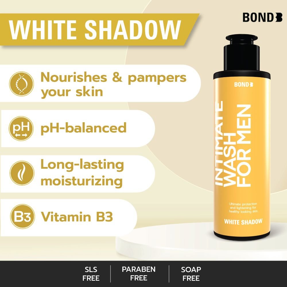 Bond Men's Intimate Wash Long-Lasting Moisturizing Gel 130ml Vitamin B3 enriched for Adults