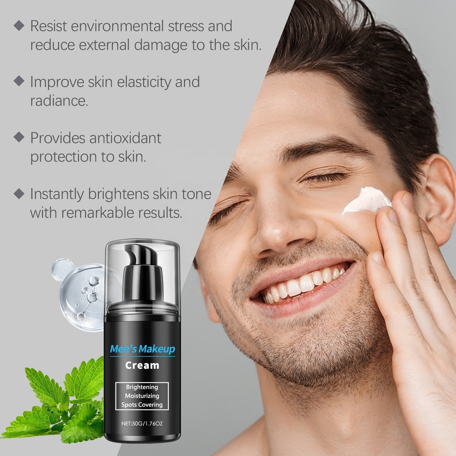 Men's Skin Perfecting Moisturizing Concealer Cream Lightweight Long Lasting Hydrating & Brightening Formula Flawless Complexion