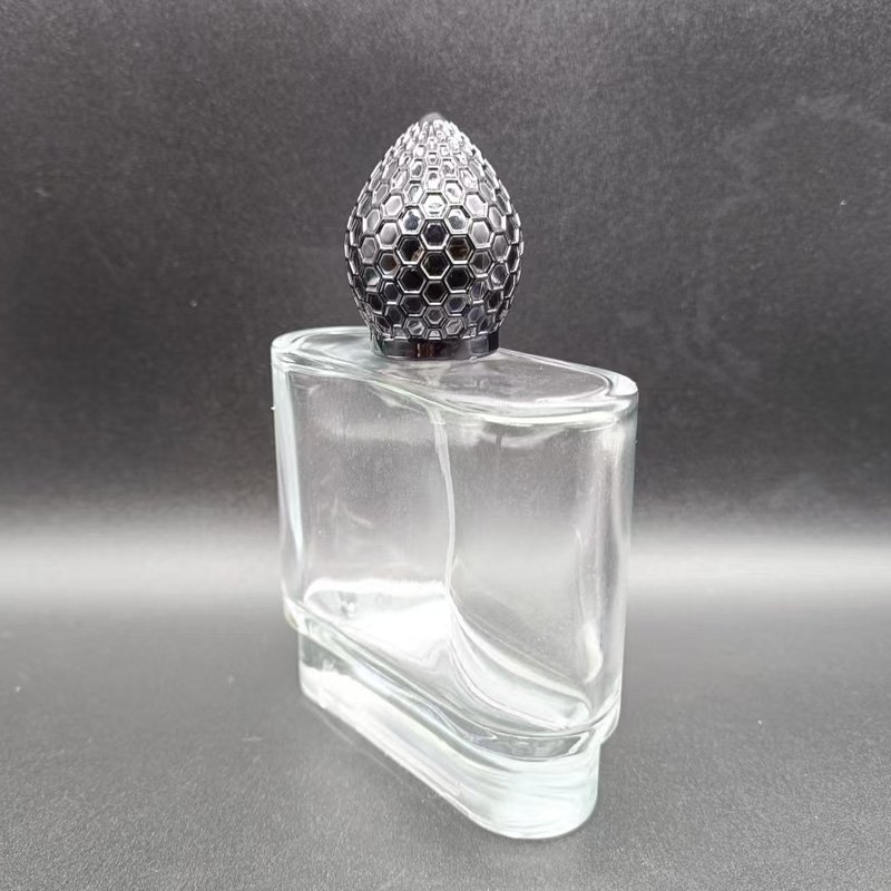 High Quality Men's Perfume Empty 50ml Perfume Spray Glass Bottle with Black Cap