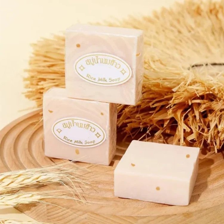 China Factory Best Low Price Savon De Riz Au Lait Body Face Whitening Moisturizing Thailand White Rice Milk Soap With Milk Jam