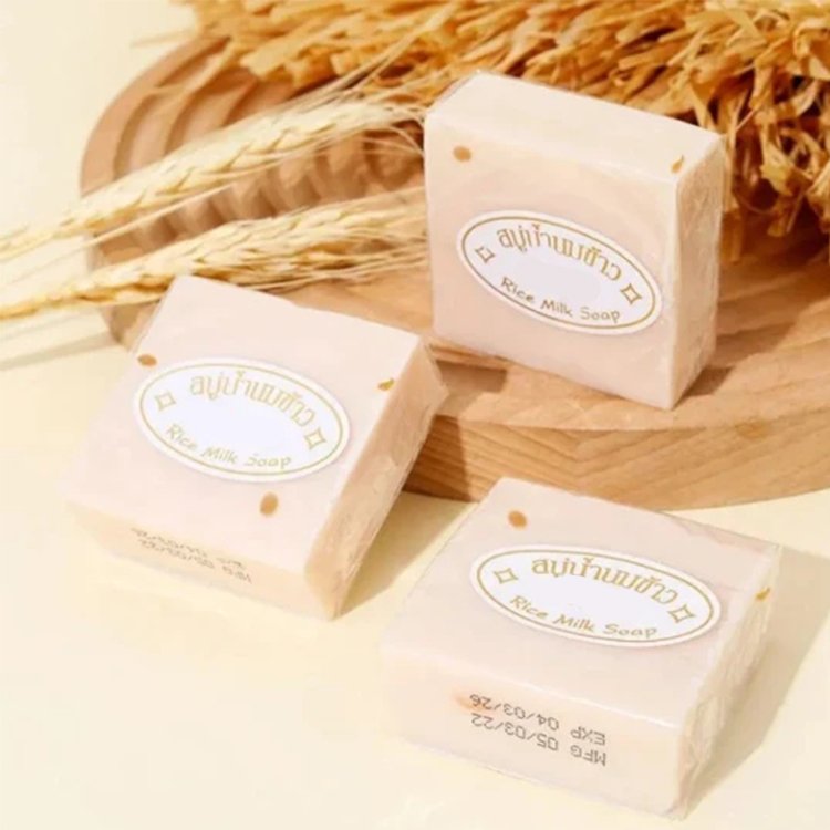 China Factory Best Low Price Savon De Riz Au Lait Body Face Whitening Moisturizing Thailand White Rice Milk Soap With Milk Jam