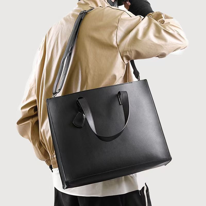 Handbag male briefcase Casual business single shoulder crossbody bag fashion brand new horizontal leather men's office bag