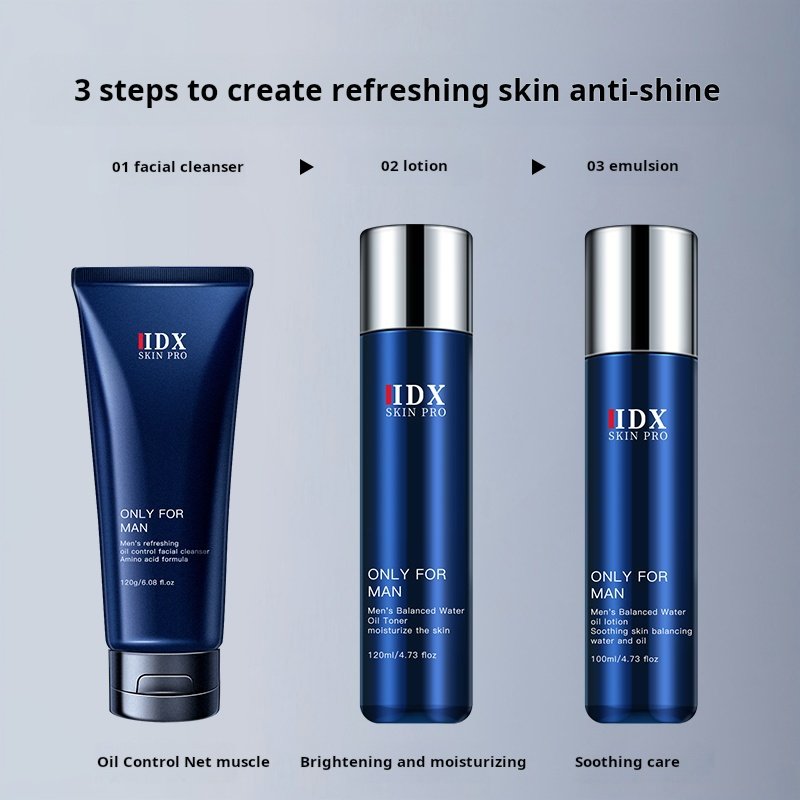 Skin Care Set For Men Cleanser Anti Aging Wrinkle Eye Cream Spf+Moisturizing Oil Control Anti Acne men's Skin Kit private label