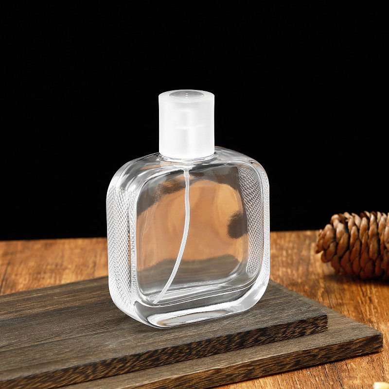 New empty bottle 30ml 50ml 100ml flat square men's perfume spray bottle