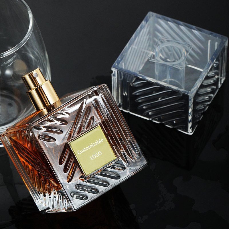 Advanced transparent square customized men's perfume glass bottle spray perfume original Arabian fragrance perfume