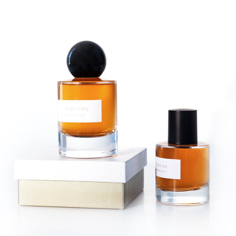 Fast delivery 30ml 50ml 100ml glass perfume spray bottle custom logo glass fragrance bottle with sprayer and different cap