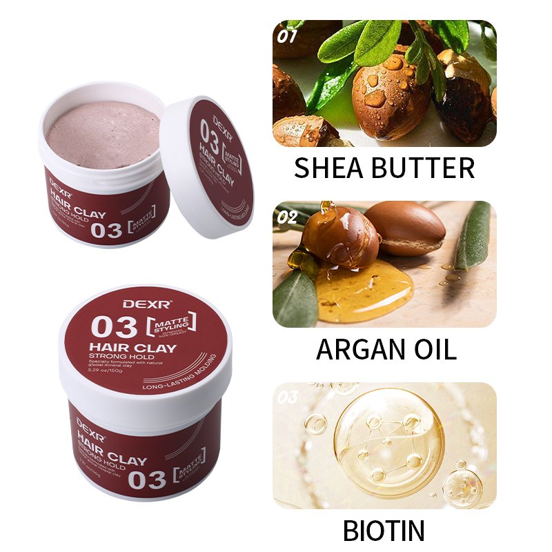Customized Label Barber Men Biotin Hair Wax Private Label Men'S Hair Growth Styling Paste Strong Hold Matte Clay