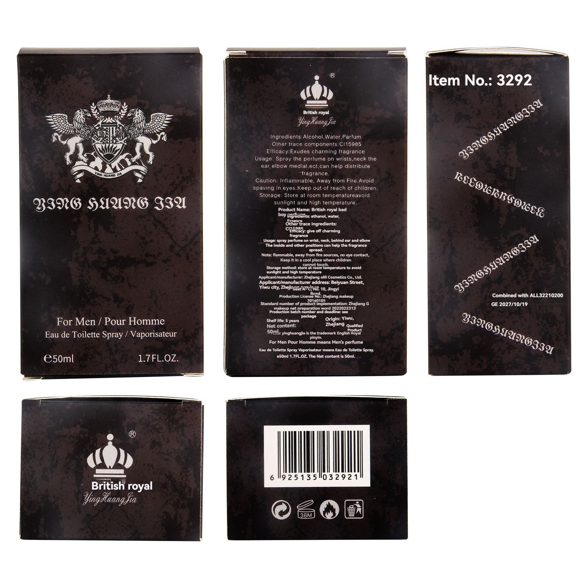 New Design 50ml Spicy Wooden Eau De Toilette Long Lasting Men's Perfume Body Spray Swear Boy Street Punk Style