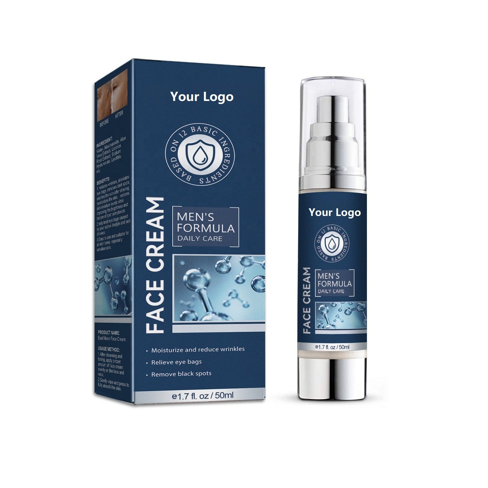 Factory Men's Facial Moisturizing Cream for Hydrating Moisturizing Fine Lines Eye Bags and Dark Circles Reduction Facial Cream