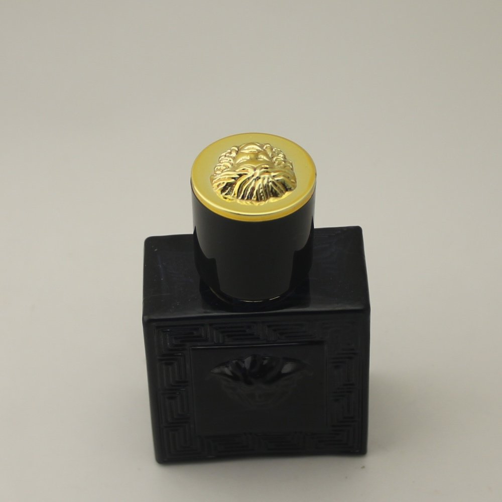 Black glass men's perfume bottle Mini engraving perfume fragrance