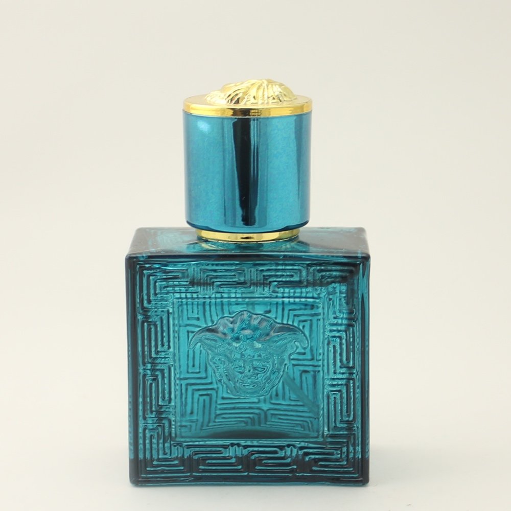 Black glass men's perfume bottle Mini engraving perfume fragrance