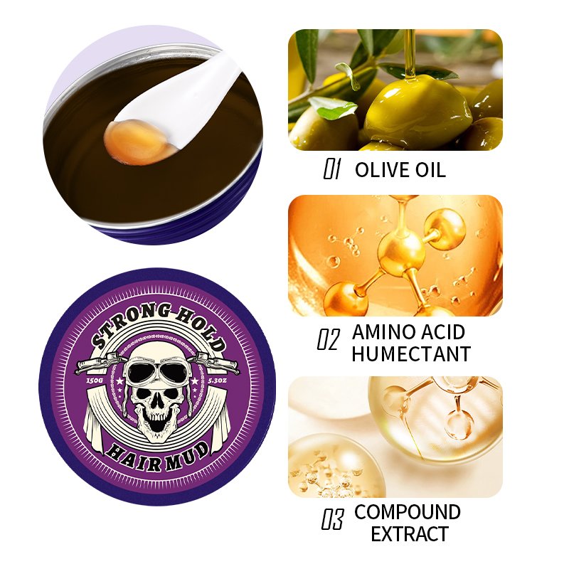 Private brand men's vitamins hair wax styling product 24 hour high gloss wave pomades waxes