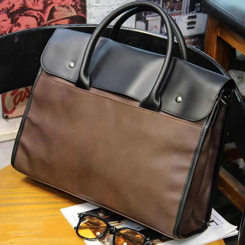Trendy new tote briefcase Retro crossbody bag Casual backpack Men's shoulder bag Business computer bag