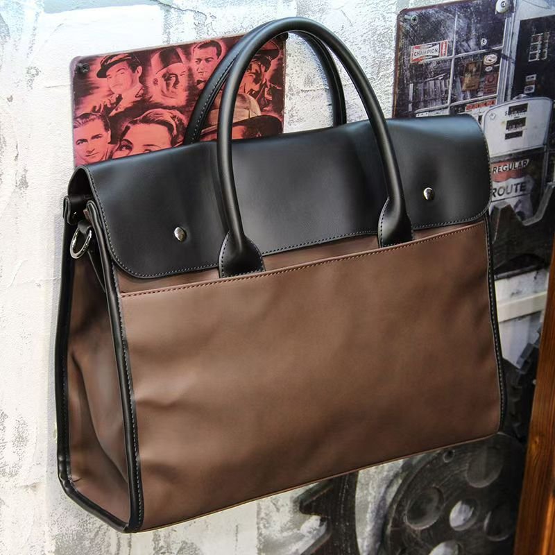 Trendy new tote briefcase Retro crossbody bag Casual backpack Men's shoulder bag Business computer bag