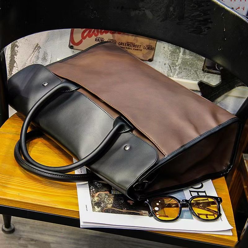 Trendy new tote briefcase Retro crossbody bag Casual backpack Men's shoulder bag Business computer bag