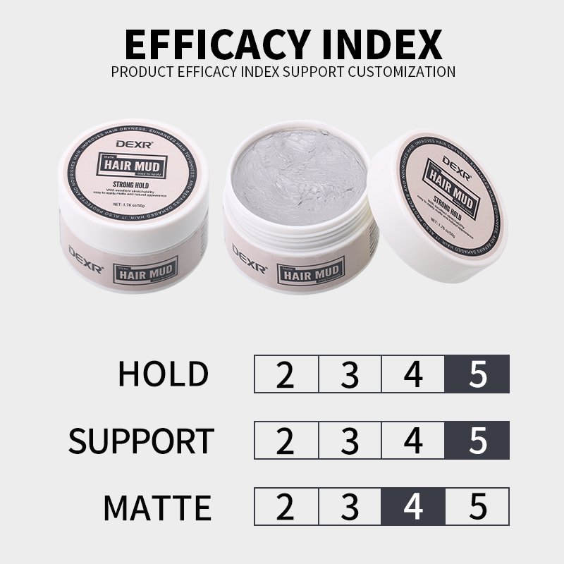 Private Brand Organic Rosemary Oil Men'S Styling Wax Alcohol-Free Black Hair Mud Strong Hold Matte Finish Hair Clay