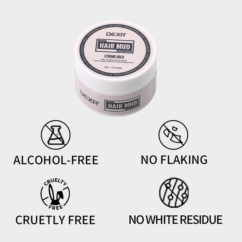 Private Brand Organic Rosemary Oil Men'S Styling Wax Alcohol-Free Black Hair Mud Strong Hold Matte Finish Hair Clay