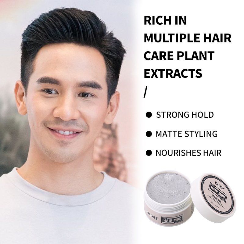 Private Brand Organic Rosemary Oil Men'S Styling Wax Alcohol-Free Black Hair Mud Strong Hold Matte Finish Hair Clay
