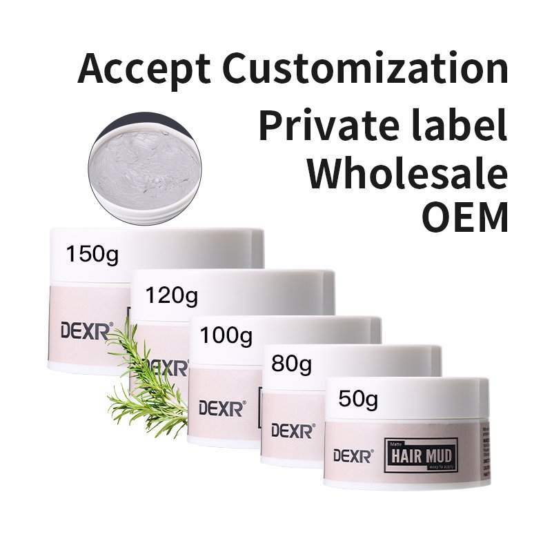 Private Brand Organic Rosemary Oil Men'S Styling Wax Alcohol-Free Black Hair Mud Strong Hold Matte Finish Hair Clay
