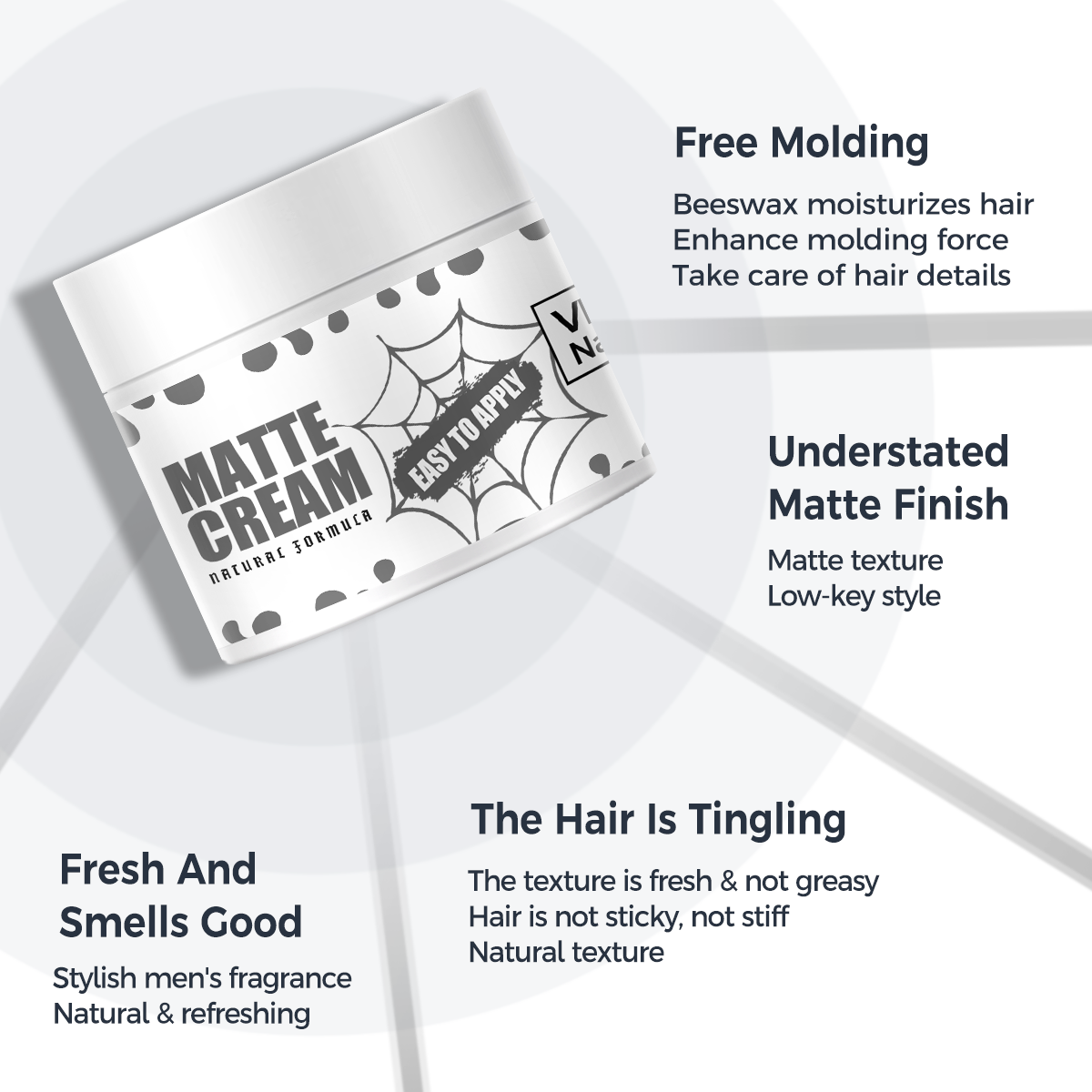 Barber Natural Easily Define Your Own Unique Style Matte Finish Men's Hair Styling Paste Clay Cream With Medium and Strong Hold