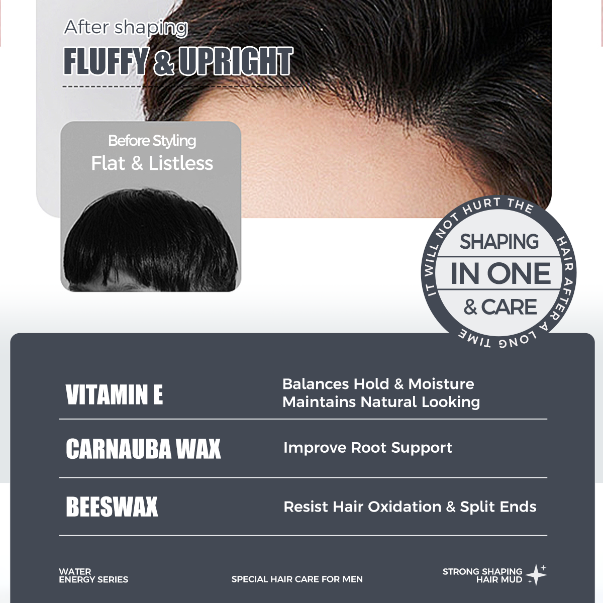 Barber Natural Easily Define Your Own Unique Style Matte Finish Men's Hair Styling Paste Clay Cream With Medium and Strong Hold