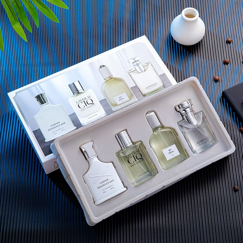 Flower Tale Men's perfume Set Silver Charm Spring Fresh Fragrance Net Red Popular perfume Four Piece Set