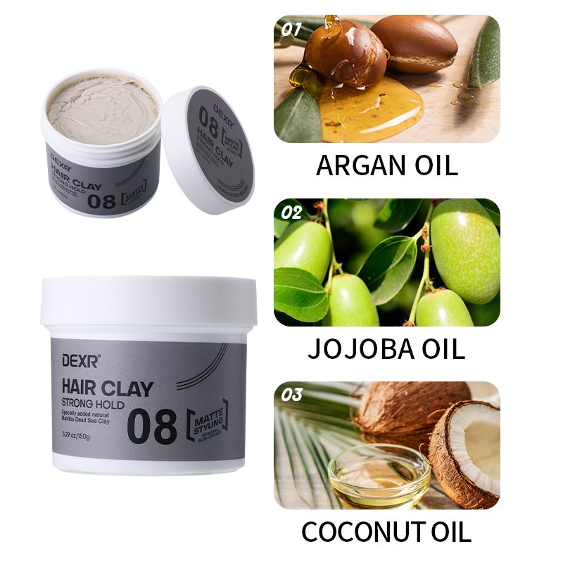 Custom Men'S Hair Care Wax Products Strengthens Strands Hair Paste Natural Jojoba Oil Strong Shaping Shine Styling Mud