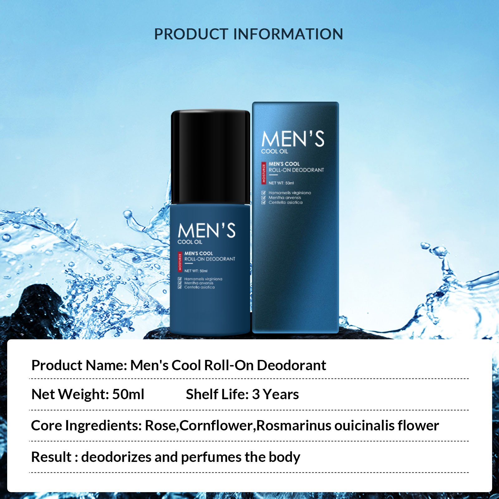 Cheap Price Deodorant Antiperspirant Men's Ice-Cold Repair Beads To Stop Sweat Deodorizes And Perfumes The Body
