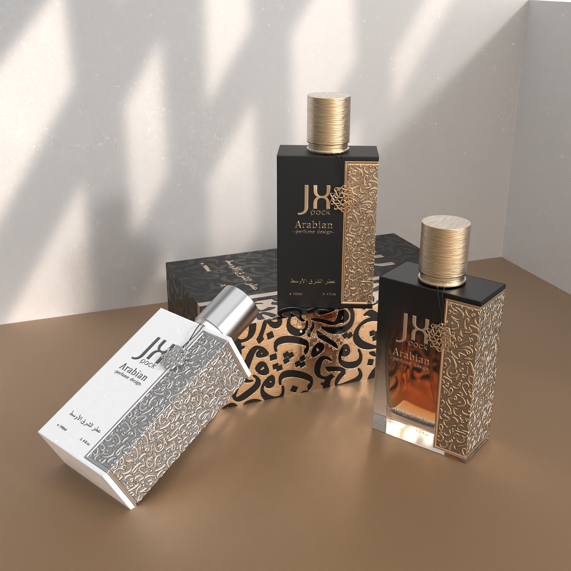 Tall Black Gold Matte Square Perfume Glass Bottle Printed Gold Edge Glass Spray Bottle