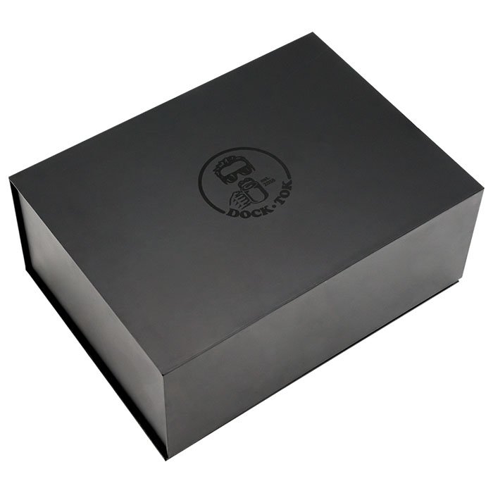 Customized Magnetic Gift Box Packaging in Black for Skin Care Serum with Customizable Size Color and Logo