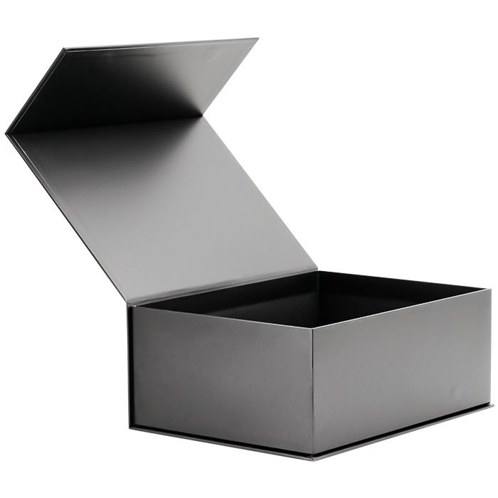 Customized Magnetic Gift Box Packaging in Black for Skin Care Serum with Customizable Size Color and Logo