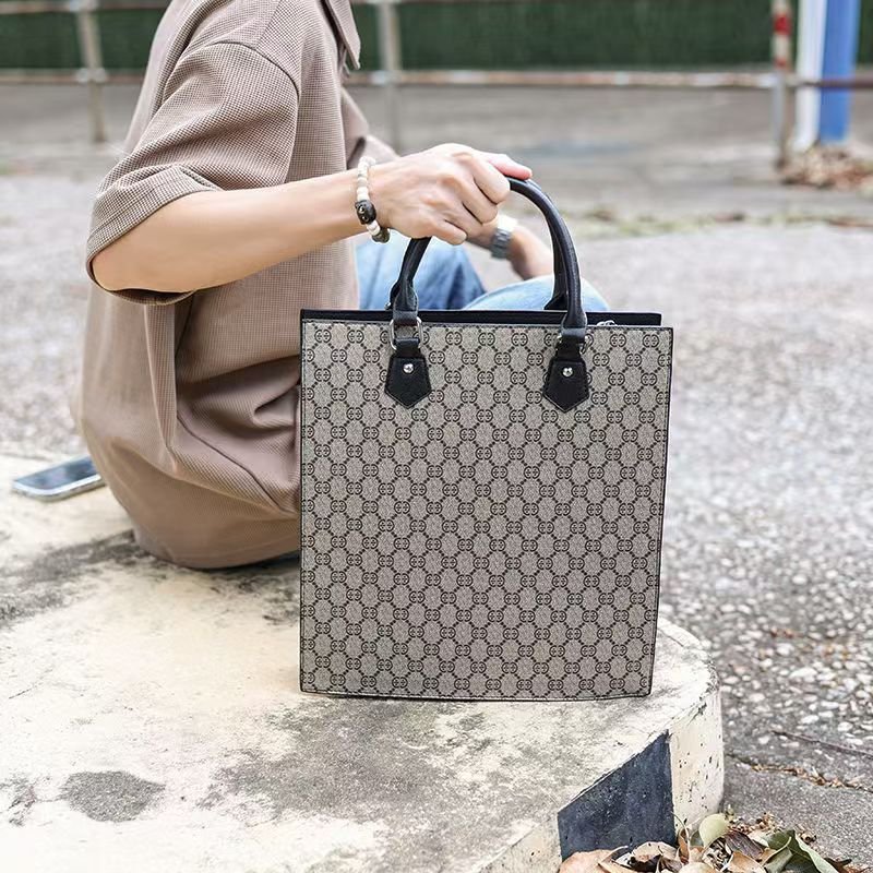 Handbag male briefcase Casual business single shoulder crossbody bag fashion brand new horizontal leather men's office bag