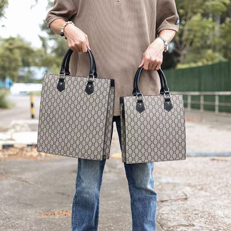 Handbag male briefcase Casual business single shoulder crossbody bag fashion brand new horizontal leather men's office bag