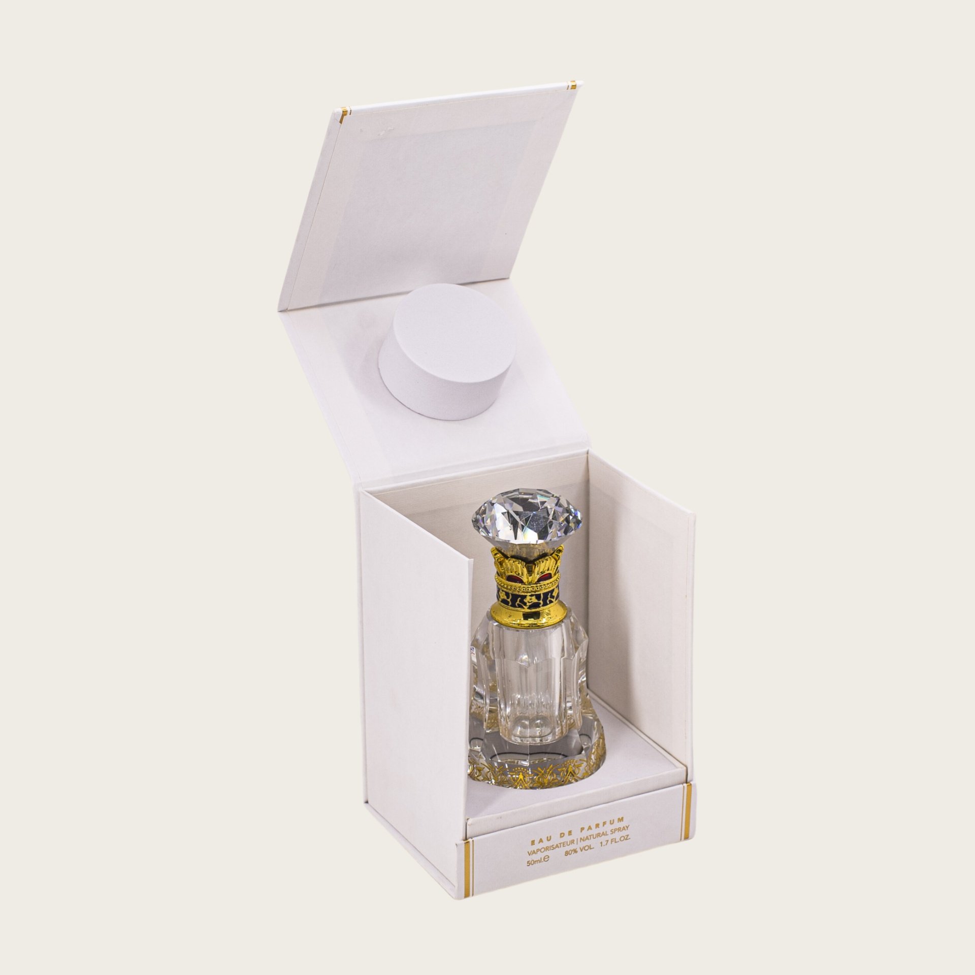 Men's perfume 50ml in rigid paper box with stamping design and custom insert matte lamination packaging
