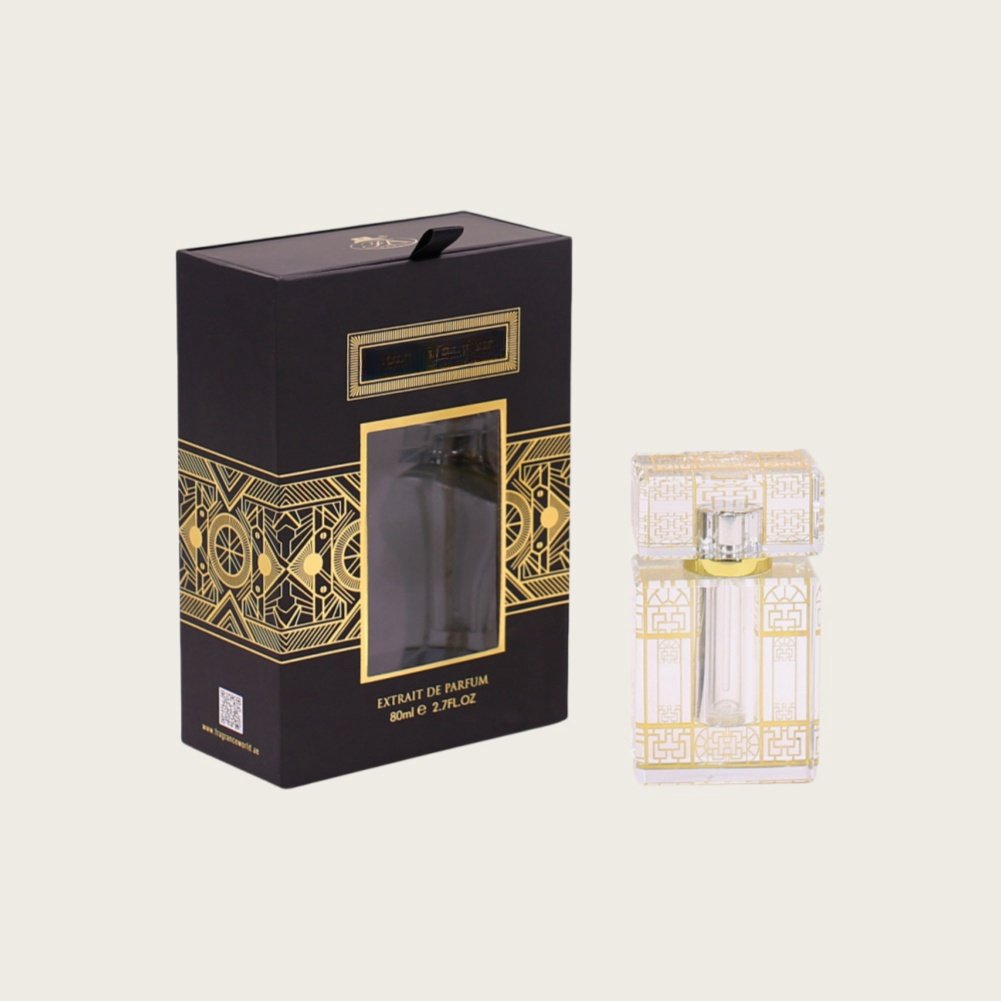Men's perfume 50ml in rigid paper box with stamping design and custom insert matte lamination packaging