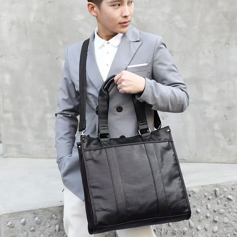 Handbag male briefcase Casual business single shoulder crossbody bag fashion brand new horizontal leather men's office bag