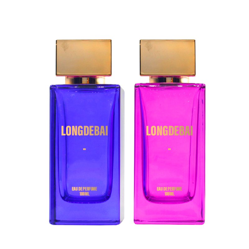 Custom luxury men's perfume glass bottle 30ml 50ml 100ml square perfume bottle with packaging box