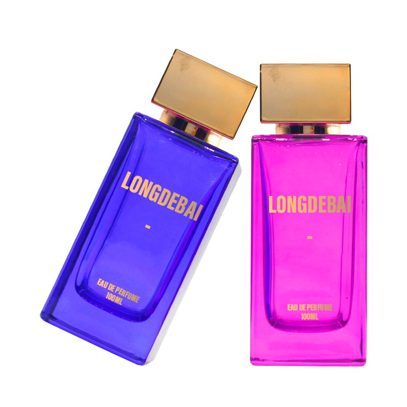 Custom luxury men's perfume glass bottle 30ml 50ml 100ml square perfume bottle with packaging box