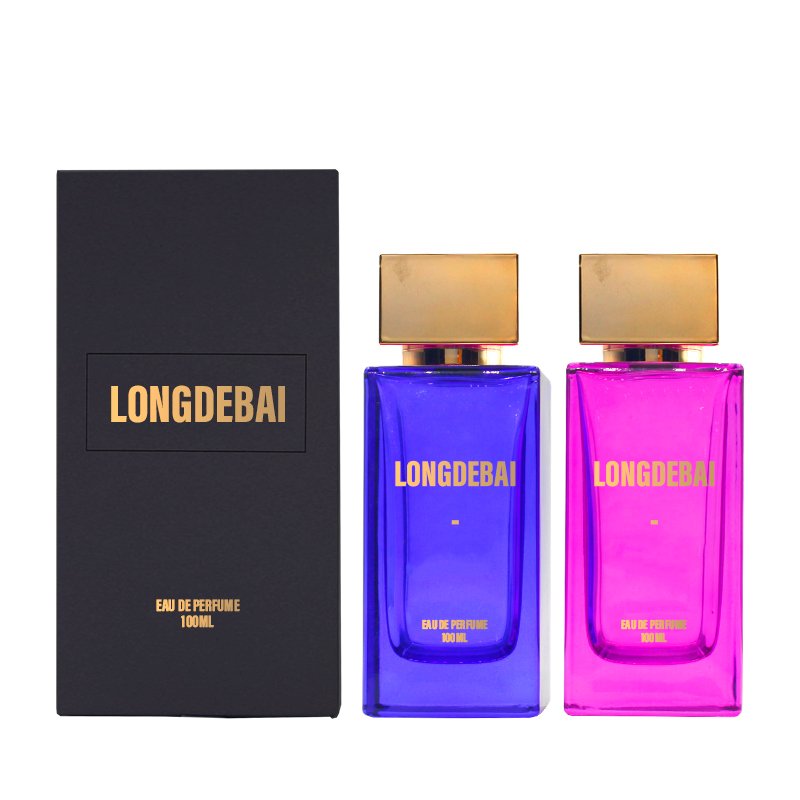 Custom luxury men's perfume glass bottle 30ml 50ml 100ml square perfume bottle with packaging box
