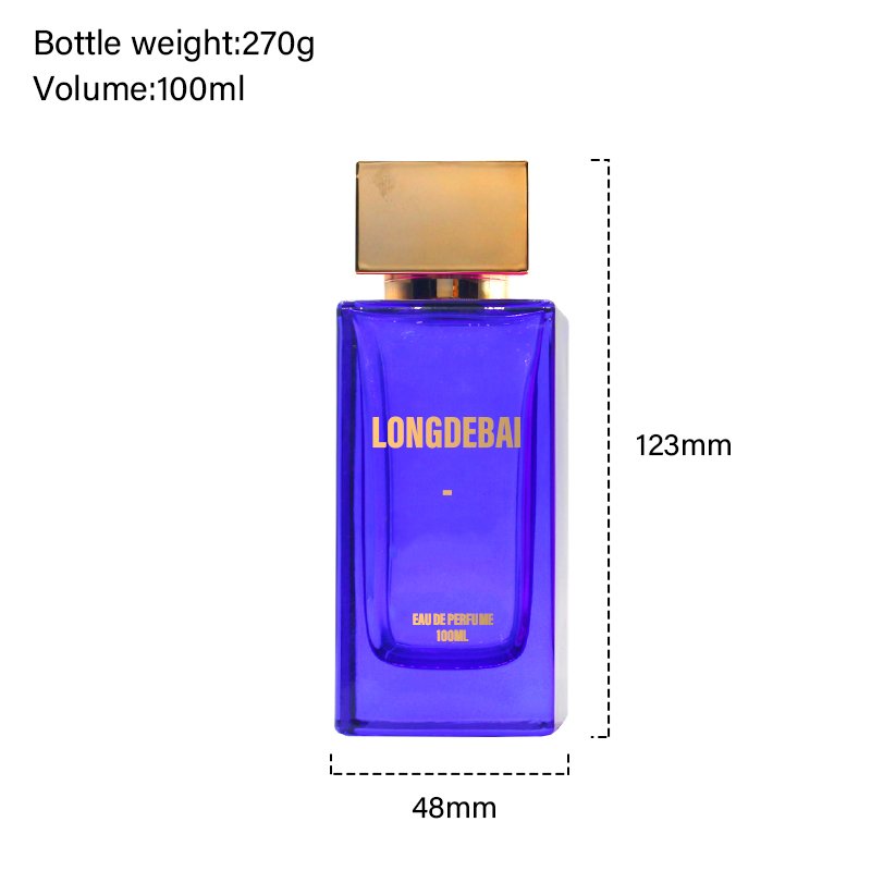 Custom luxury men's perfume glass bottle 30ml 50ml 100ml square perfume bottle with packaging box