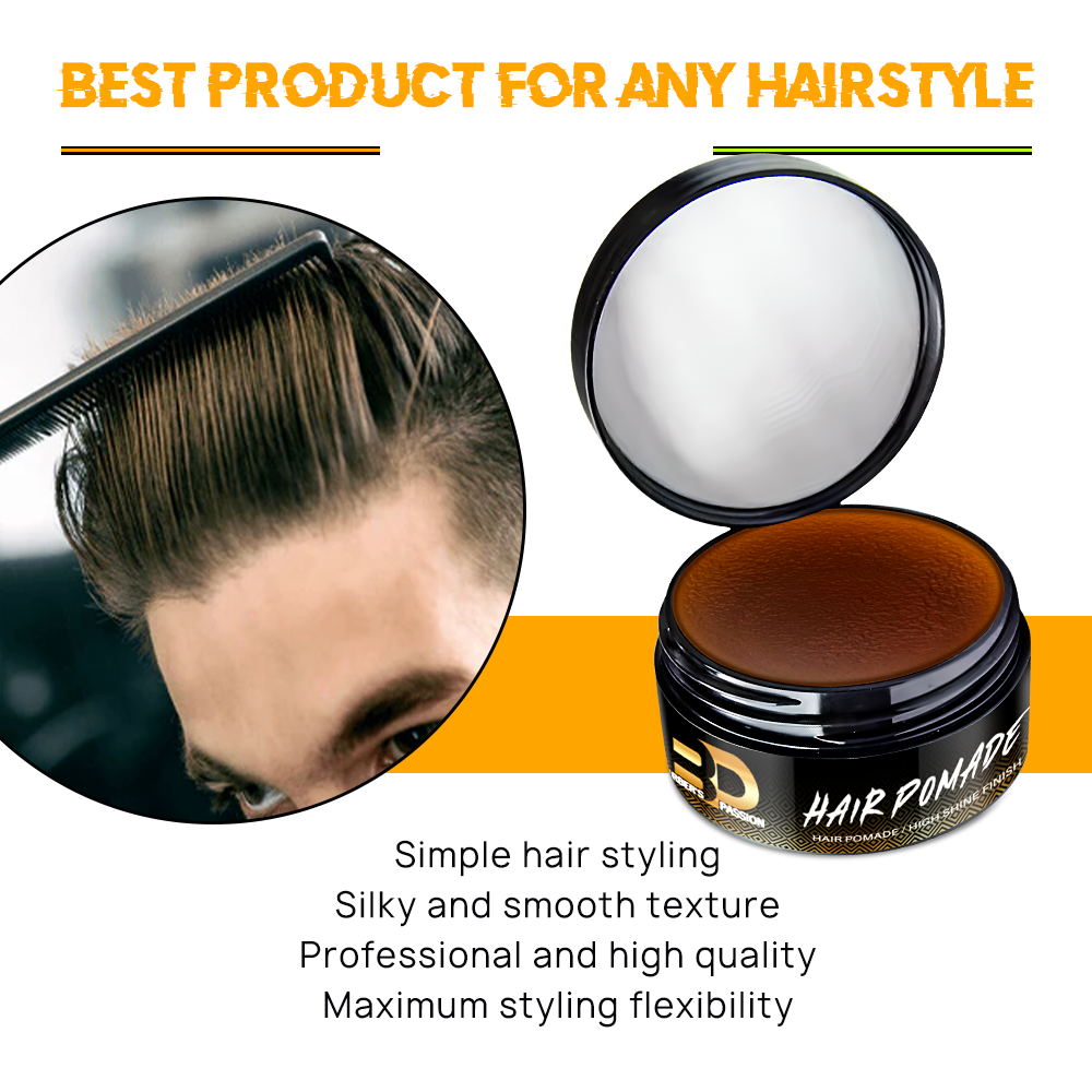Custom Logo Label Natural Organic Ingredients Medium Hold Men's Hair Styling Pomade For Men