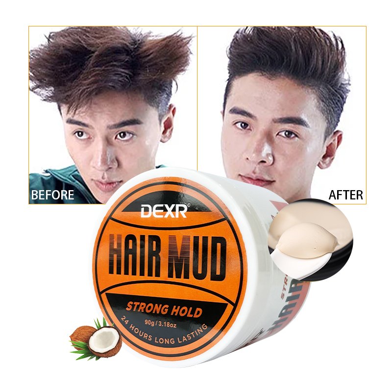 Free Sample No White Dust Men's Organic Vegan Hair Styling Clay Strong Hold Clay for Curly Hair Beards Hair Extensions