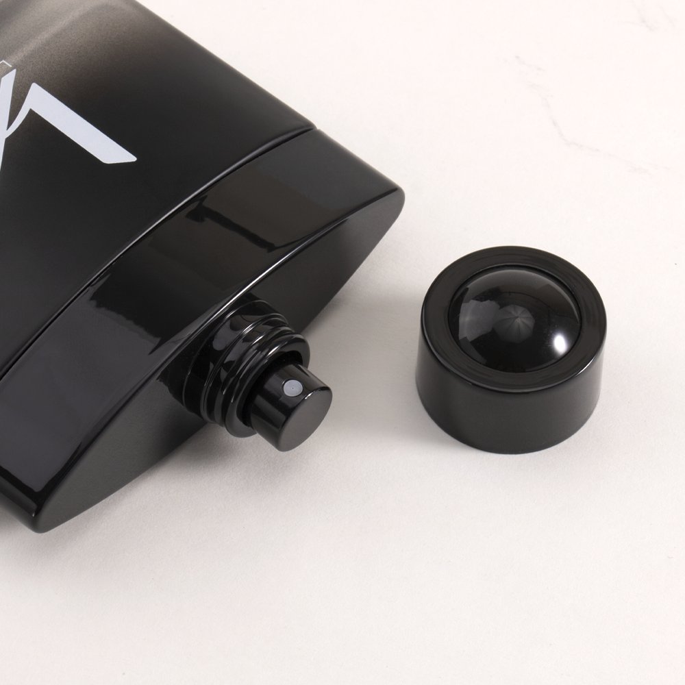 Wholesale Custom 50ml Men's Perfume Bottle With Box 50 ml Unique Empty Glass Black Perfume Spray Bottle