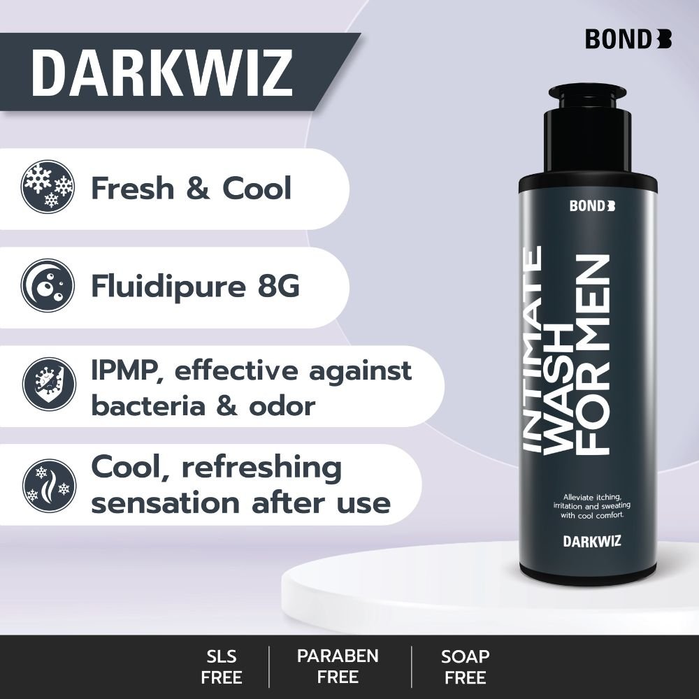 Bond Men's Intimate Wash Dark Wiz 130 ml (Shower) Wholesale Men's Intimate Cleansing Anti-Odor Fresh and Cool