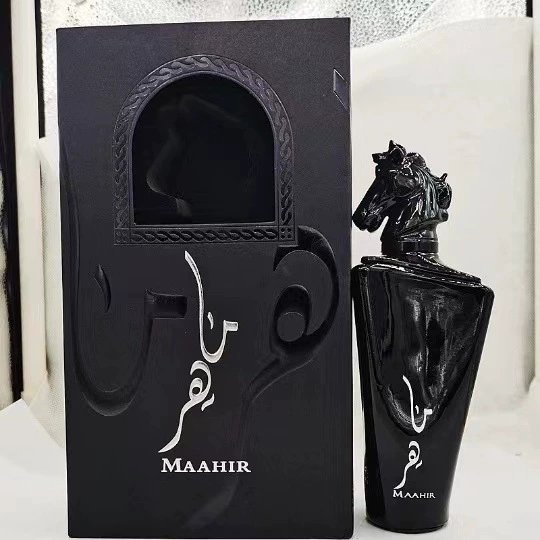 High-quality luxury golden horse head gift box high-end men's perfume 100ml long-lasting floral woody Arabian Dubai hot sale