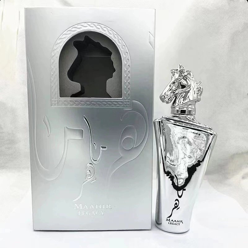 High-quality luxury golden horse head gift box high-end men's perfume 100ml long-lasting floral woody Arabian Dubai hot sale
