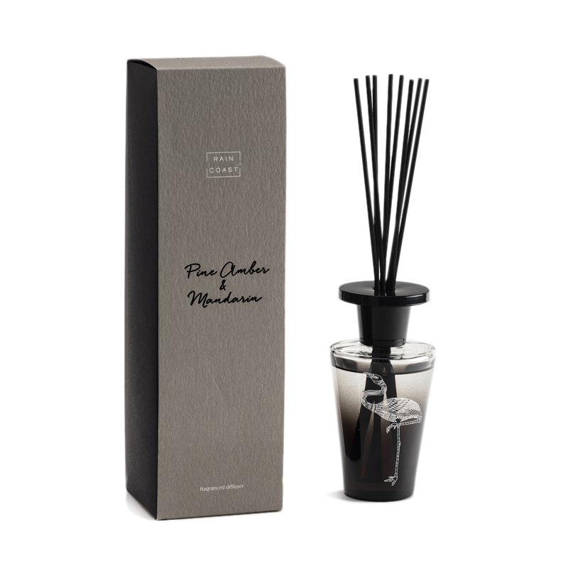 Elegant Black Home Scented Fragrance Glass Bottle Reed Diffuser Men's Gift