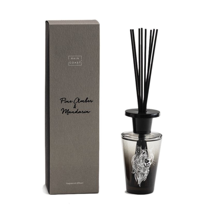 Elegant Black Home Scented Fragrance Glass Bottle Reed Diffuser Men's Gift