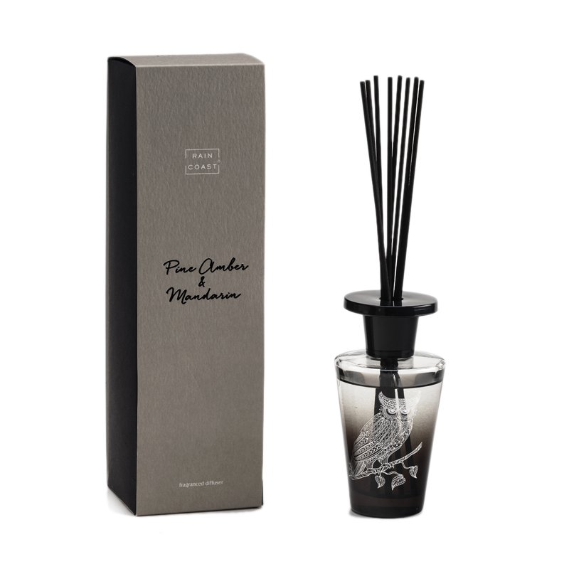 Elegant Black Home Scented Fragrance Glass Bottle Reed Diffuser Men's Gift