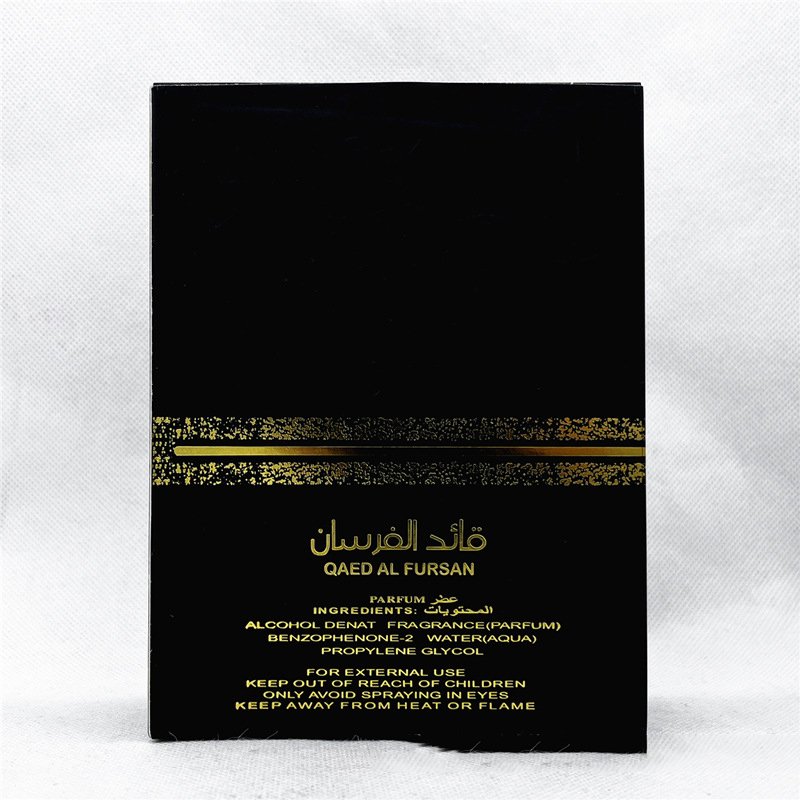 High quality 100ML Black Mustang Middle East arabic Hot Trade Dubai Export Lasting Woody unisex men's QAED AL FURSAN perfume